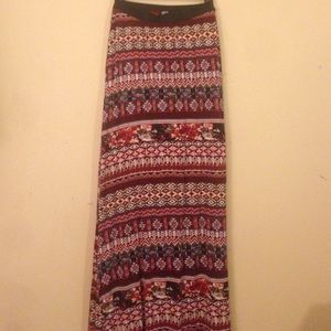 Floral Boho/Tribal Maxi Skirt
