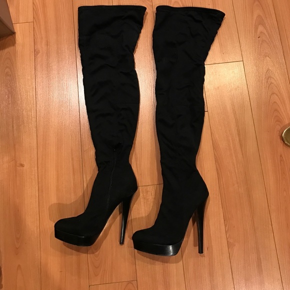 bebe thigh high boots