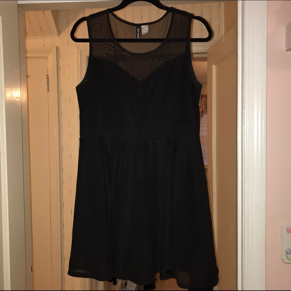 Sheer-Top Skater Dress