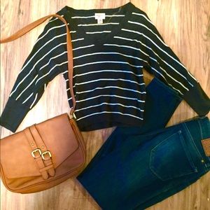 Crop top striped sweater