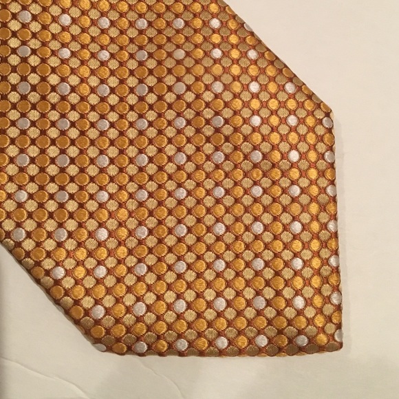 Robert Talbott gold geo pattern silk tie - Picture 3 of 4