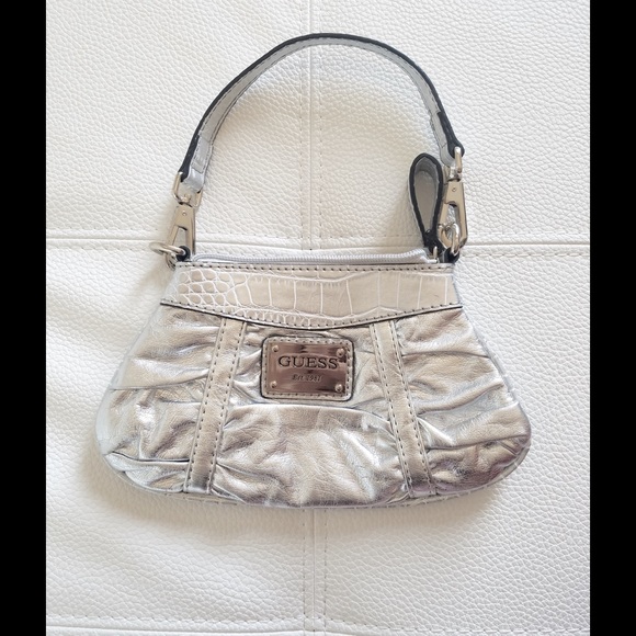 Guess Handbags - New Without Tags Silver Guess Small Purse