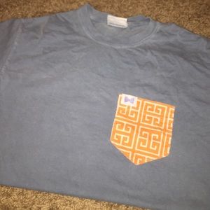 Blue and orange fraternity collection pockettshirt