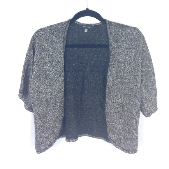 Metallic gold and black short sleeved cardigan