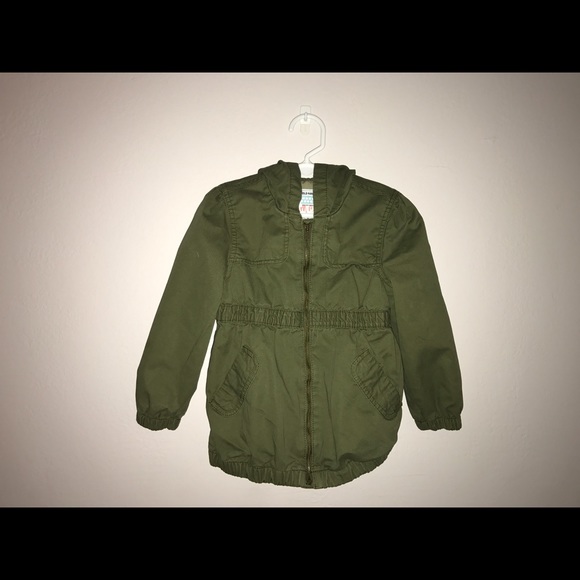 Old Navy army green hooded jacket size 5T