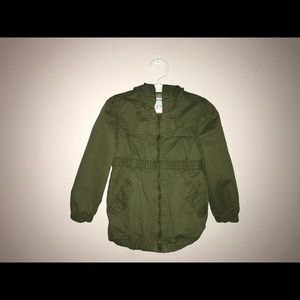 Old Navy army green hooded jacket size 5T