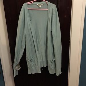 Mint green/real button down cardigan