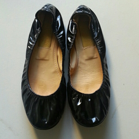 Lanvin black patent leather flats