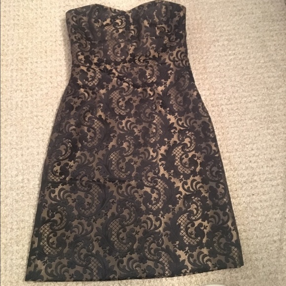 Ann Taylor heart shaped gold/black formal dress