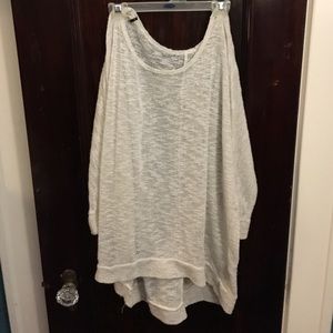 Hi low white sweater