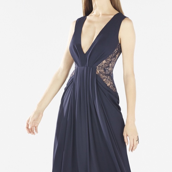 Brand new BCBG navy lace gown (never been worn)