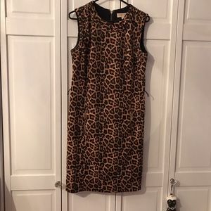 Michael kors leopard cheers animal print zip dress