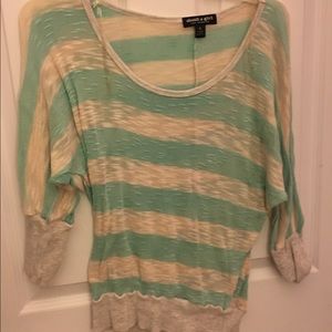 Blue and white striped shirt