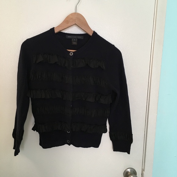 Marc by Marc Jacobs Navy/Black Ruffle Cardigan -Sm - Picture 1 of 2