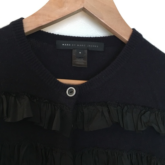 Marc by Marc Jacobs Navy/Black Ruffle Cardigan -Sm - Picture 2 of 2
