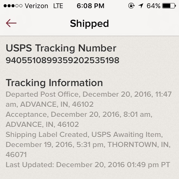 Proof of shipment