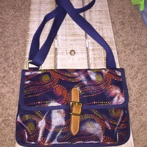 Navy fossil crossbody purse NWOT