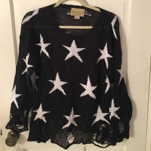 Wildfox Distressed Star Sweater