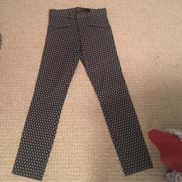 Fun black and white patterned work pants.