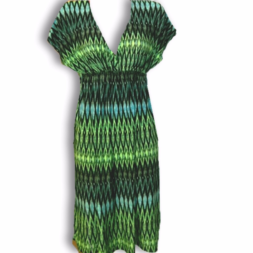 Green slinky summer dress