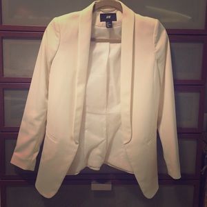 White Open Blazer