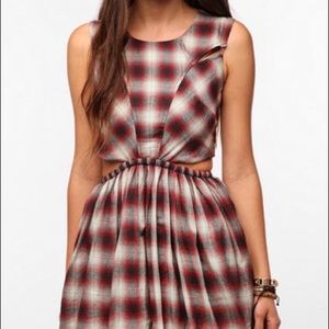 Unif Plaid Kickflip Cutout Dress