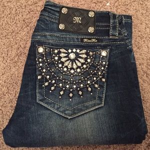 Medium wash miss me jeans boot cut