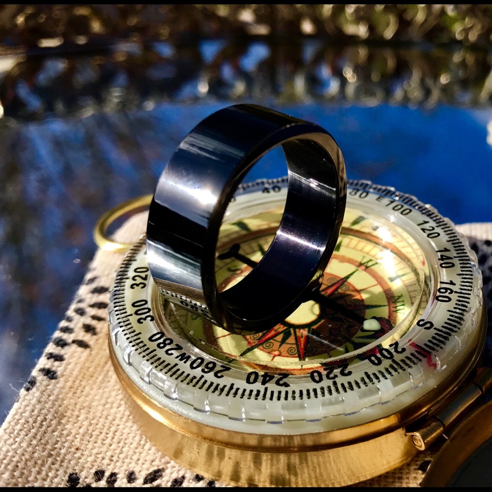 NEW Men's ring wedding band titanium black