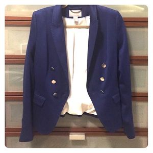 Navy Silver Button Blazer
