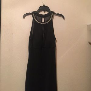Floor length black dress