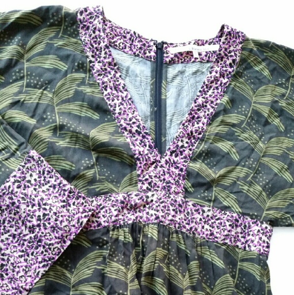 NWOT Rachel Roy Leaf Printed Kimono Dress - Picture 4 of 5