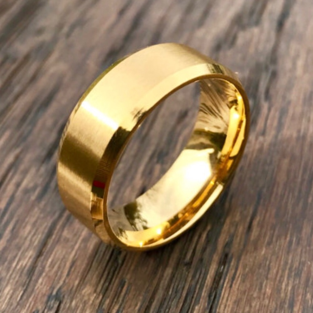 New men's wedding band steel ring