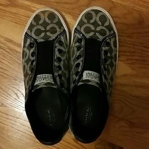 Black coach slip on Coach shoes