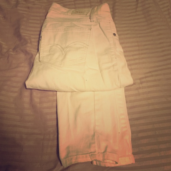 White Denim Too Superlow 524  Levi Jeans
