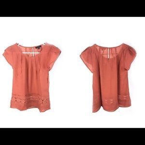 Short Sleeved Coral Blouse