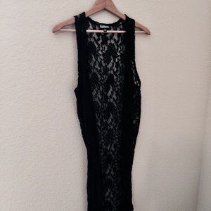 Black Lace, Sleeveless Cardigan