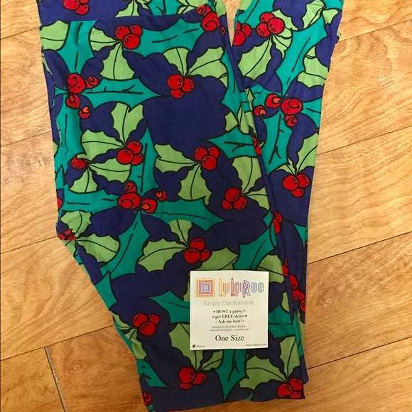 LULaRoe OS Holly Holiday Leggings