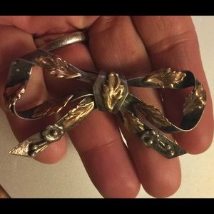 VIntage HOBE Sterling & 14K gold brooch - 3"