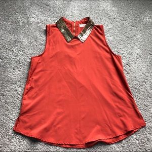 Orange collared shirt