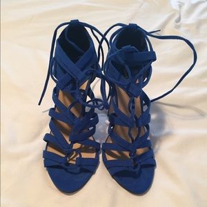 Blue strappy forever 21 heels