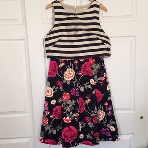 Striped floral dress