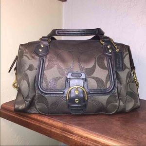 Army green coach purse satchel