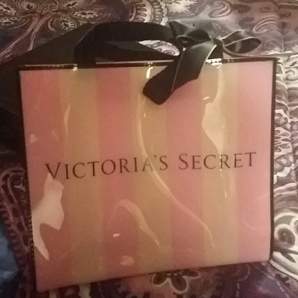 Victoria's Secret Pink Striped Vinyl Handbag