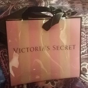 Victoria's Secret Pink Striped Vinyl Handbag