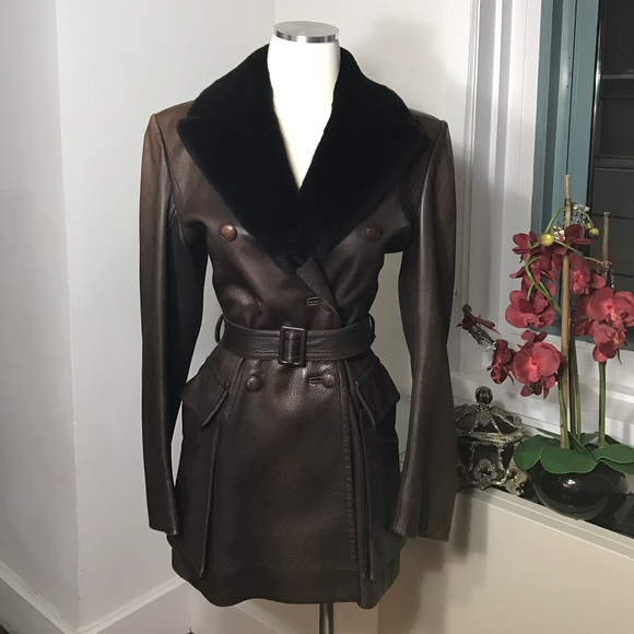 HERMES Rare Vintage Double Breasted Leather Jacket - Picture 2 of 4