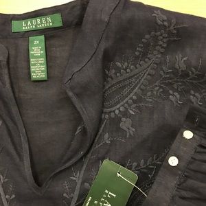 ❗️SALE❗️ Ralph Lauren Navy Linen Shirt ✨NEW!✨