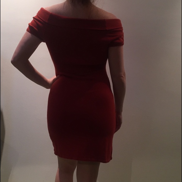 Orange Short Sweater Dress - Picture 2 of 2