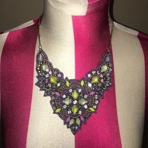 Purple Gem Statement Necklace