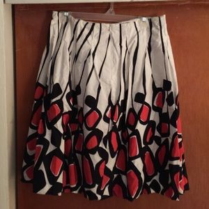 Talbots sz10 geometric print A-line skirt
