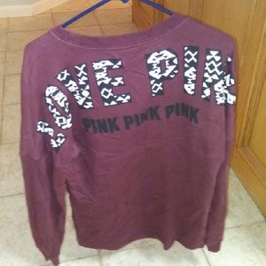 Pink brand maroon sweat shirt